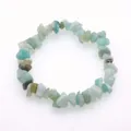 Pulsera elástica de trozos de piedra amazonita con cuentas irregulares verde menta - Amazonita