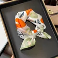 Elegant mulberry silk square scarf with vibrant sunflower botanical pattern design - 17315 - Main Image / 53*53cm