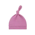 Weiche Strickmütze für Babys in Rosa mit Knoten, besonders leichter und einlagiger Stoff. - Purpurrote Blüten (einschichtig Mit Einem Blütenblatt) / Einheitsgröße