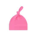 Weiche hellrosa geknotete Baby-Beanie-Mütze aus Baumwolle für Neugeborene und Kleinkinder - Rosenrot (einschichtig Einzelblüte) / Einheitsgröße