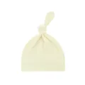 Weiche cremefarbene Baumwoll-Babymütze mit Knoten oben für besten Neugeborenen-Komfort - Beige (einschichtig Einschichtig) / Einheitsgröße