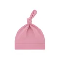 Weiche Baby-Knotenmütze in Rosa, leichte und atmungsaktive Baumwollmütze für Neugeborene - Dunkelrosa (einlagig Einzelnes Rouge) / Einheitsgröße