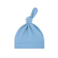 Weiche hellblaue Babymütze mit Knoten für Neugeborene aus Baumwollstoff - Himmelblau (einlagig Ein Besen) / Einheitsgröße