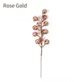 Decorative rose gold 12-head glitter ball branch for Christmas and home party decor - Heads/Pack / Rose Gold