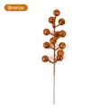 Decorative 12-head glitter berry pick in bronze for festive Christmas home floral arrangements - Heads/Pack / Bronze