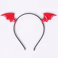 Glänzender roter Fledermausflügel-Haarreif aus Leder für Halloween Teufel Kostümzubehör - Stirnband / Rot
