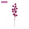 Rose red glitter ball berry stem for Christmas and home decoration, 12-head design - Heads/Pack / Rose Red
