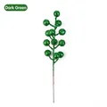 Dark green glitter berry branch for Christmas tree decoration and festive DIY crafts - Heads/Pack / Dark Green