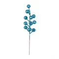 Glittery light blue 12-head berry stem for Christmas decoration and home floral arrangements - Heads/Pack / Light Blue