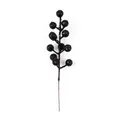 Black 12-head artificial glitter berry sprig for Christmas home decor - Heads/Pack / Black