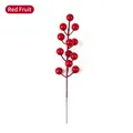 Artificial 12-head red holly berry stem for festive Christmas home and holiday decor - Heads/Pack / Red Berry