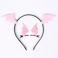 Pinkfarbenes Fledermausflügel-Stirnband und Haarspangen-Set für Halloween-Kostüme - Sets / Klammer und Stirnband Set / Rosa