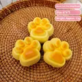 Lindo juguete squishy con forma de pata de gato amarilla de espuma PU de rebote lento - Pan de Pata de Gato