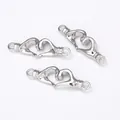 Chiusure magnetiche a mani a cuore argentate per gioielli fai-da-te di coppia - Mani a forma di cuore / Argento