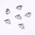 Chiusure magnetiche a cuore in argento antico con linea battito per gioielli fai da te - Elettrocardiogramma Cuore / Argento Antico
