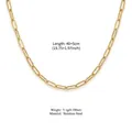 Elegante collar de cadena de clips en acero inoxidable chapado en oro 18K, largo 40+5cm - Cadena de clip