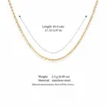 Collar de cadena en O de acero inoxidable dorado de alta calidad con detalles 45+5cm - Cadena de eslabones redondos