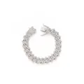 Premium 15mm silver iced-out rhombic Cuban bracelet featuring full diamond-cut crystals - 9inch (22cm) Bracelet / Silver