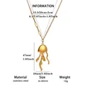 Collana con ciondolo a medusa in acciaio inossidabile dorato con misure catena - Ciondolo a Medusa (N08412) / Oro 18K
