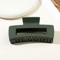 Grande pince à cheveux vert foncé mat pour coiffure élégante de style coréen accessoire - 10.5cm Carré - Vert Foncé Mat #50