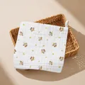 Soft 6-layer cotton gauze baby washcloth with cute monkey and banana patterns - Monkey