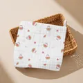 Soft six-layer cotton gauze baby washcloth with cute watermelon and cat pattern - Watermelon Cat