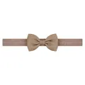 Bandeau élastique à nœud beige pour bébés en tissu gros-grain doux et souple - Khaki (838)