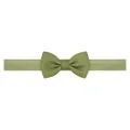 Bandeau élastique pour bébé fille avec un petit nœud en ruban gros-grain vert olive - Vert Olive (563)