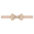 Petit bandeau élastique beige pour bébé avec un joli nœud en ruban gros-grain chic - Abricot Clair (835)