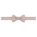 Bandeau élastique doux pour bébé avec un petit nœud en gros-grain de couleur rose - Champagne (823)