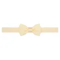 Bandeau élastique doux pour bébé couleur crème avec un petit nœud en ruban gros-grain - Jaune Crème (824)