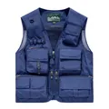 Functional dark blue mountain style outdoor utility vest with multiple tactical pockets - 7XL / Tops / Sapphire Blue