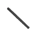 Detail showing texture of dark grey handmade braided cotton rope curtain tie-back strap - 24cm L * 2cm W / Black