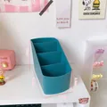 Blaugrüner Schreibtisch-Organizer mit 4 Fächern für Schreibwaren im Ins-Stil - 4-Gitter gestufter schräger Inserat-Stil / 7.6x16.4x12cm / Blau