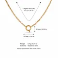 18K gold plated stainless steel basic chain necklace with length and weight details - Small Sailor Clasp Pearl Chain