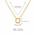 Detailed size guide for 18K gold plated stainless steel paperclip chain necklace - Paperclip Chain + Spring Ring