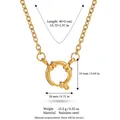 18K vergoldete Edelstahlkette mit rundem Federverschluss und Produktabmessungen - O-Kette mit großem offenem Ring