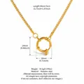 Collier en acier inoxydable plaqué or 18 carats avec fermoir rond et chaîne réglable en taille - Chaîne Gourmette Avec Grand Fermoir Marin