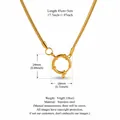 Halskette aus 18K vergoldetem Edelstahl mit Schlangenkette und rundem Federverschluss - Schlangenkette mit großem offenem Ring