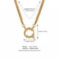 Gold plated stainless steel snake chain necklace with size and weight details - Snake Sailor Clasp Chain 40+5cm