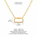 Premium gold plated stainless steel carabiner pendant paperclip chain necklace for women - Large Oval Carabiner Paperclip Chain (Gold)