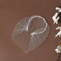 Serre-tête voile cage à oiseaux blanc élégant avec strass brillants pour mariée ou fête - Blanc