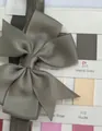 Children's ribbon fishtail bow headband in metal grey on swatch card - Fishtail Bow Style (017)