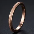 Elegant rose gold plated titanium steel ring featuring a frosted sandblasted surface texture - Size 5 / Sandblasted Style (26-B-1) / 2mm Width / Rose Gold
