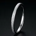 Minimalist titanium steel ring with elegant frosted sandblasted texture in silver color - Size 5 / Sandblasted Style (26-C-2) / 2mm Width / Silver