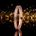 Elegant rose gold plated titanium steel ring featuring minimalist engraved lettering detail - Size 5 / English Engraved Style(15-C-2) / 2.5mm Width / Rose Gold