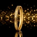 Elegant gold titanium steel ring with engraved quote on a black bokeh background - Size 5 / English Engraved Style(16-C-2) / 2.5mm Width / Gold