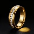 Elegant gold-plated titanium steel eternity ring with sparkling channel-set stones - US 7 / Gold