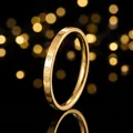 Minimalist gold stainless steel ring with engraved heart patterns on a black background - Size 5 / Heart Engraved Style (18-C-5) / Gold