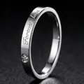 Anillo minimalista de acero inoxidable plateado con grabado Forever love y corazón - US 5 / Plateado